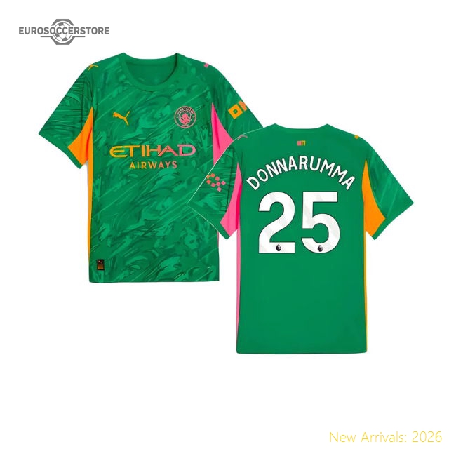 2025-2026 Man City Goalkeeper Away Shirt (Green) (Donnarumma 25)-Vantage Point Soccer
