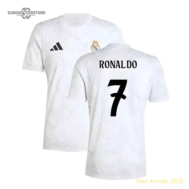 2024-2025 Real Madrid Pre-Match Shirt (White) (Ronaldo 7)-Vantage Point Soccer
