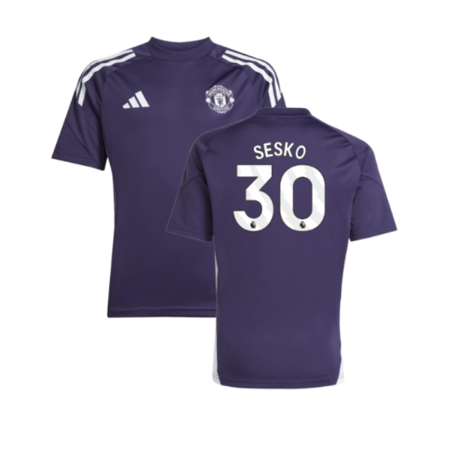 2025-2026 Man Utd Training Jersey (Aurora Plum) - Kids (Sesko 30)-Vantage Point Soccer
