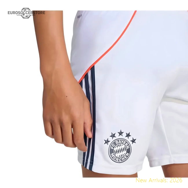 2025-2026 Bayern Munich Away Shorts (White) - Kids-Vantage Point Soccer