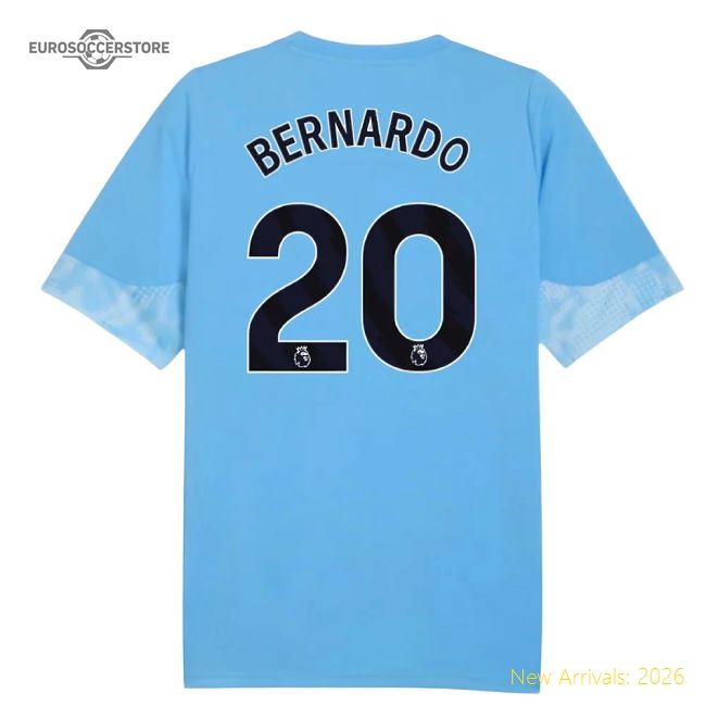 2025-2026 Man City Training Jersey (Light Blue) - Kids (Bernardo 20)-Vantage Point Soccer