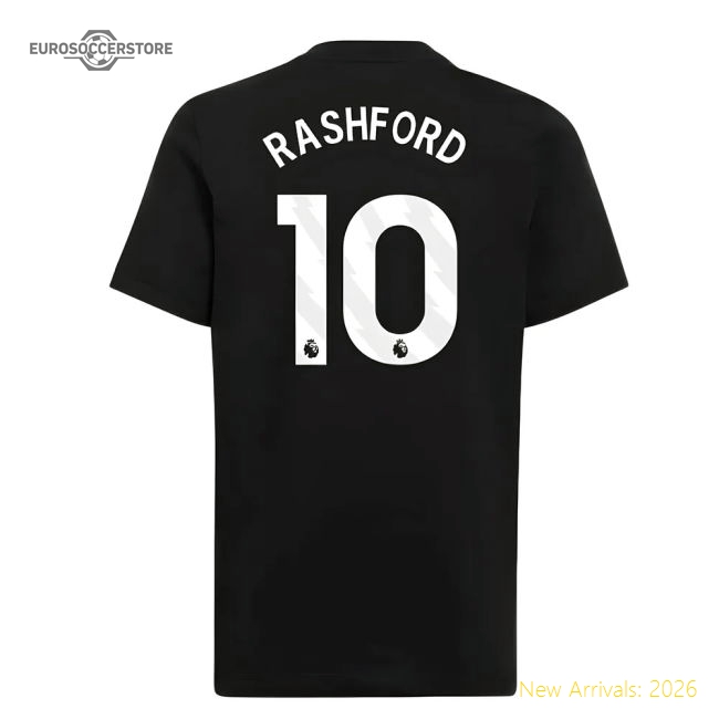 2025-2026 Man Utd EU Training Tee (Black) (Rashford 10)-Vantage Point Soccer