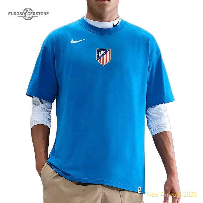 2025-2026 Atletico Madrid Total 90 Football T-Shirt (Blue)-Vantage Point Soccer