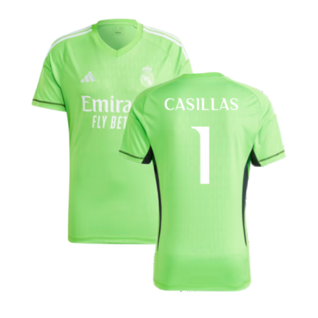 2023-2024 Real Madrid Home Goalkeeper Shirt (Solar Green) (CASILLAS 1)-Vantage Point Soccer