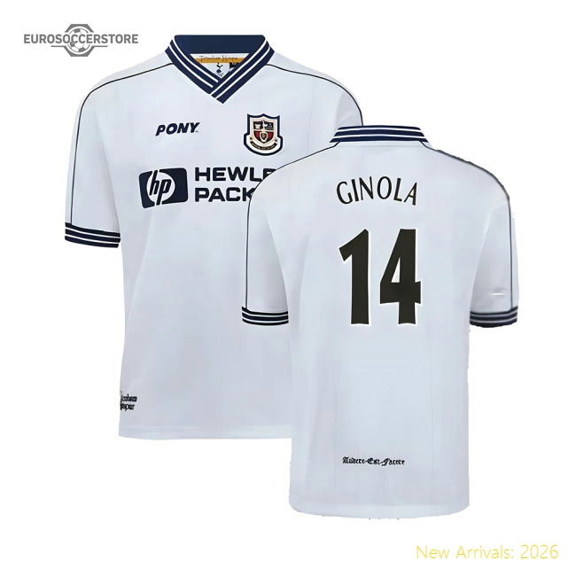 1997-1999 Tottenham Home Pony Retro Shirt (Ginola 14)-Vantage Point Soccer