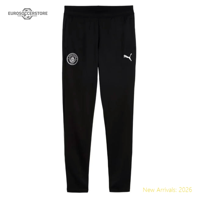 2025-2026 Man City Training Pants w/pockets (Black) - Kids-Vantage Point Soccer