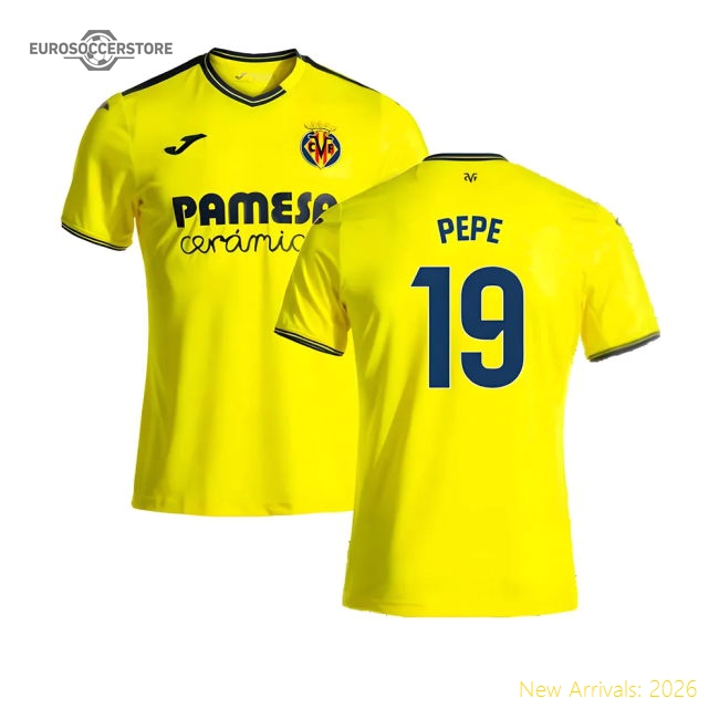 2024-2025 Villarreal Home Shirt (Pepe 19)-Vantage Point Soccer