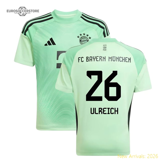 2025-2026 Bayern Munich Home Goalkeeper Shirt (Glory Mint) - Kids (Ulreich 26)-Vantage Point Soccer