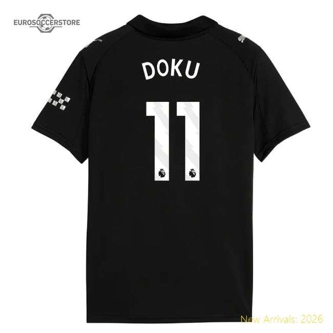 2025-2026 Man City Away Shirt (Kids) (Doku 11)-Vantage Point Soccer