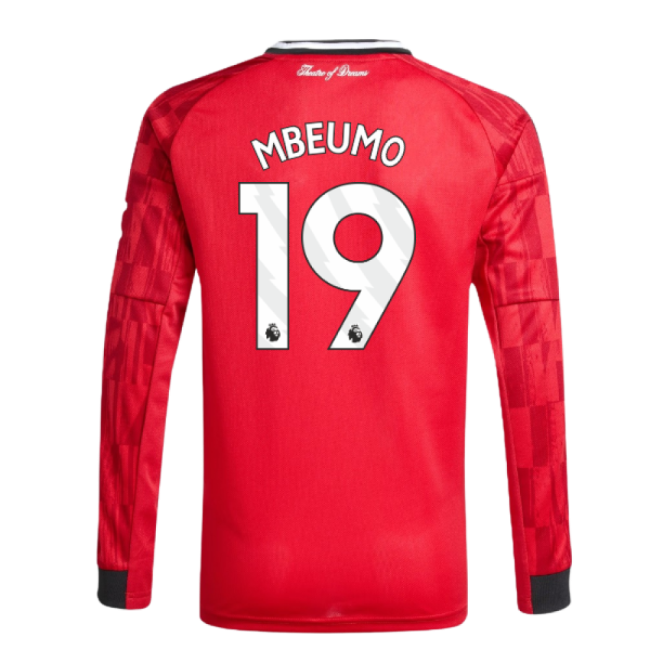 2025-2026 Man Utd Long Sleeve Home Shirt (Kids) (Mbeumo 19)-Vantage Point Soccer