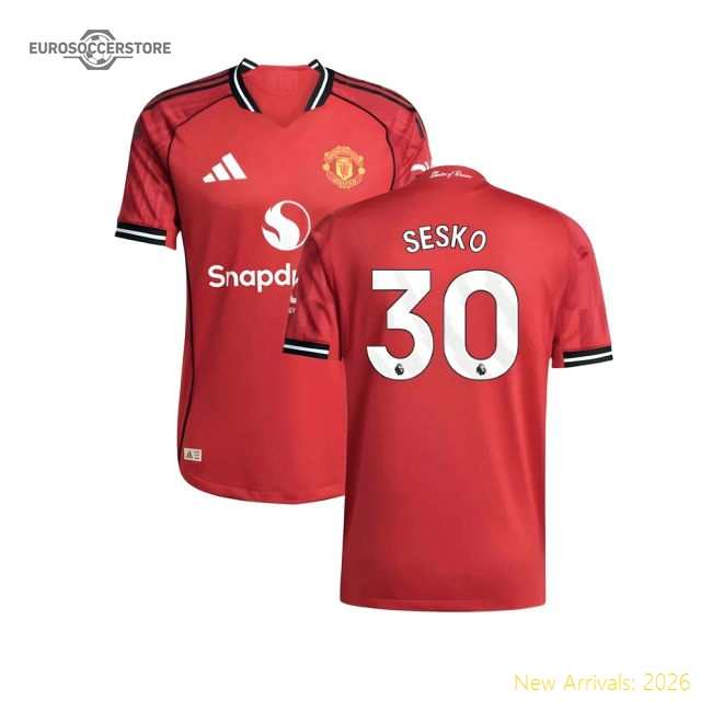 2025-2026 Man Utd Authentic Home Shirt (Sesko 30)-Vantage Point Soccer