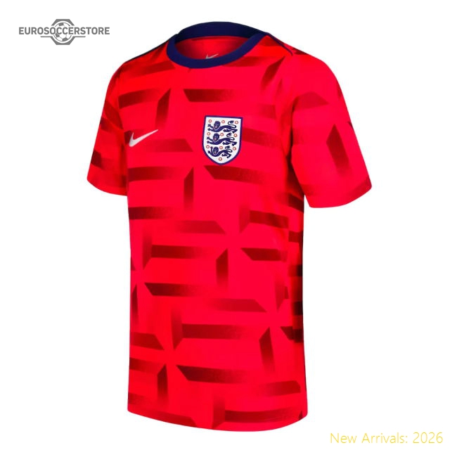 2024-2025 England Dri-FIT Pre-Match Shirt (Red) (Dunk 15)-Vantage Point Soccer