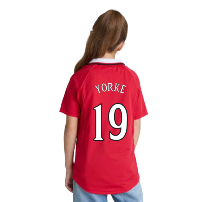 Manchester United 1999 Champions League Final Shirt (Kids) (Yorke 19)-Vantage Point Soccer