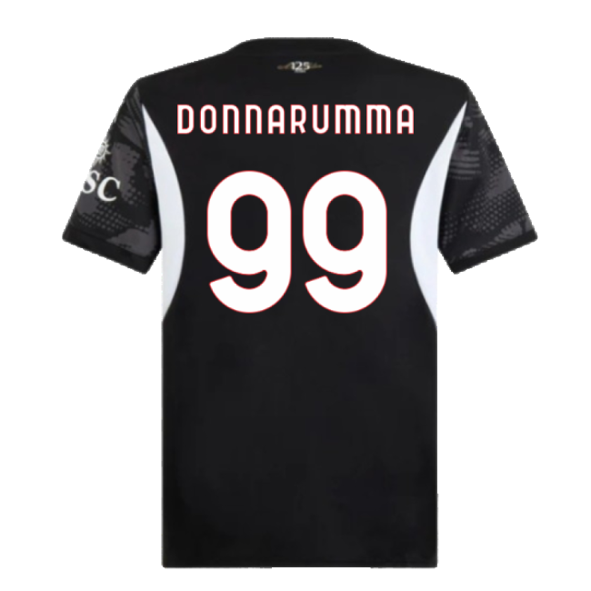 2024-2025 AC Milan Home Goalkeeper Shirt (Black) (DONNARUMMA 99)-Vantage Point Soccer