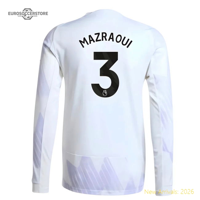 2025-2026 Man Utd Authentic Long Sleeve Away Shirt (Mazraoui 3)-Vantage Point Soccer