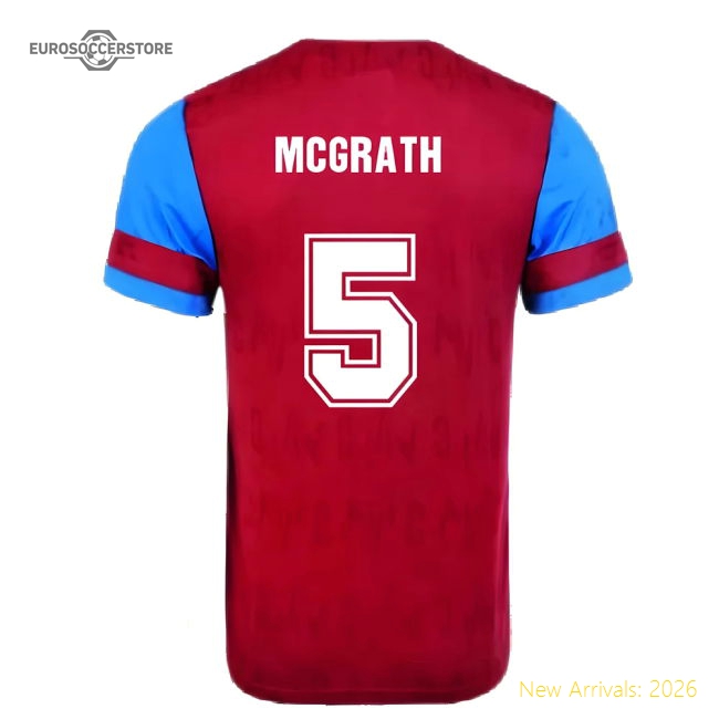 Score Draw Aston Villa 1992 Retro Football Shirt (McGrath 5)-Vantage Point Soccer