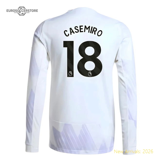 2025-2026 Man Utd Authentic Long Sleeve Away Shirt (Casemiro 18)-Vantage Point Soccer