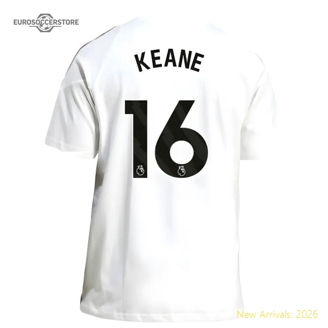 2025-2026 Man Utd Training Tee (White) (Keane 16)-Vantage Point Soccer