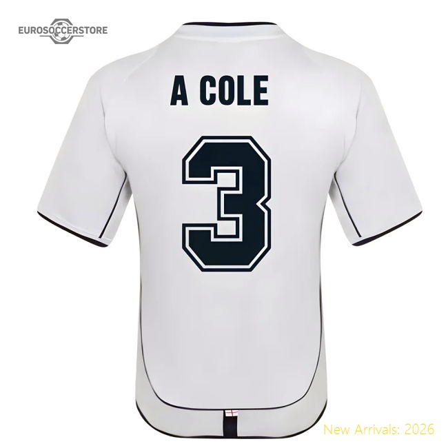 England 2002 Retro Football Shirt (A. Cole 3)-Vantage Point Soccer