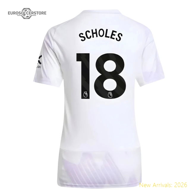 2025-2026 Man Utd Away Shirt (Womens) (Scholes 18)-Vantage Point Soccer