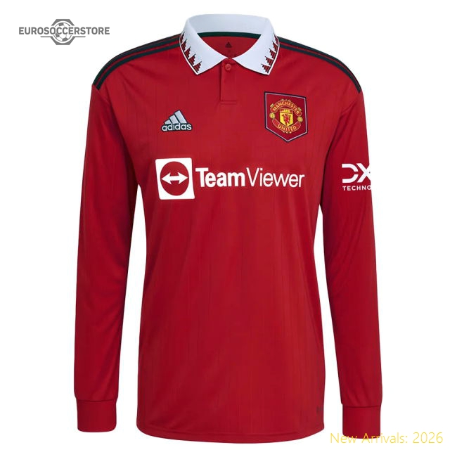 2022-2023 Man Utd Long Sleeve Home Shirt (BECKHAM 7)-Vantage Point Soccer
