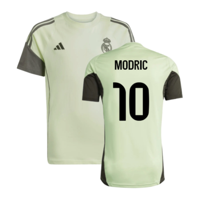 2025-2026 Real Madrid Training Tee (Almost Lime) - Kids (Modric 10)-Vantage Point Soccer