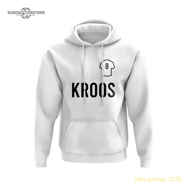 Toni Kroos Real Madrid Number Hoody (White)-Vantage Point Soccer