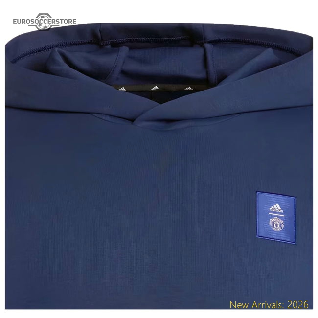 2024-2025 Man Utd Seasonal Doubleknit Hoody (Night Indigo)-Vantage Point Soccer