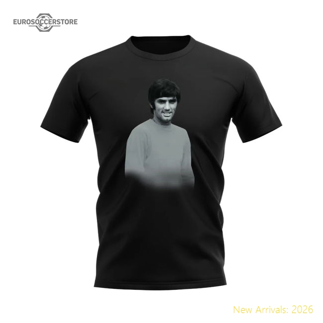 George Best Manchester United Legend T-Shirt (Black)-Vantage Point Soccer