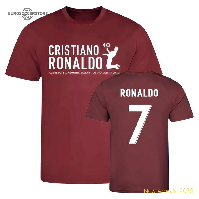 Cristiano Ronaldo at 40 Manchester United T-Shirt #7 (Red)-Vantage Point Soccer