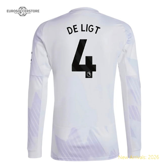 2025-2026 Man Utd Long Sleeve Away Shirt (De Ligt 4)-Vantage Point Soccer