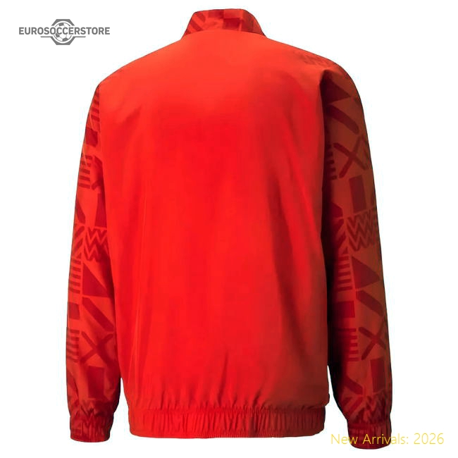 2022-2023 Ghana Prematch Jacket (Red)-Vantage Point Soccer
