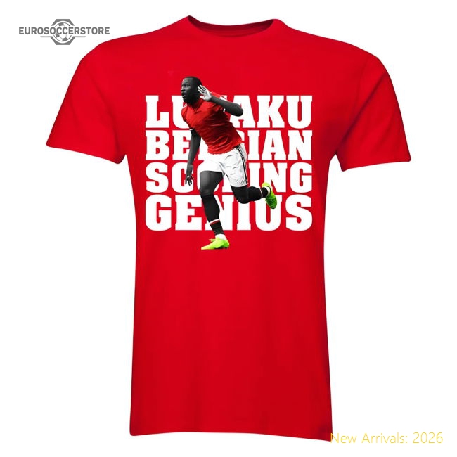 Romelu Lukaku Man Utd Player T-Shirt (Red) - Kids-Vantage Point Soccer