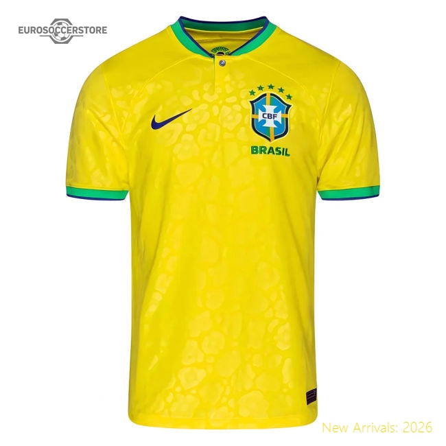 2022-2023 Brazil Little Boys Home Shirt-Vantage Point Soccer