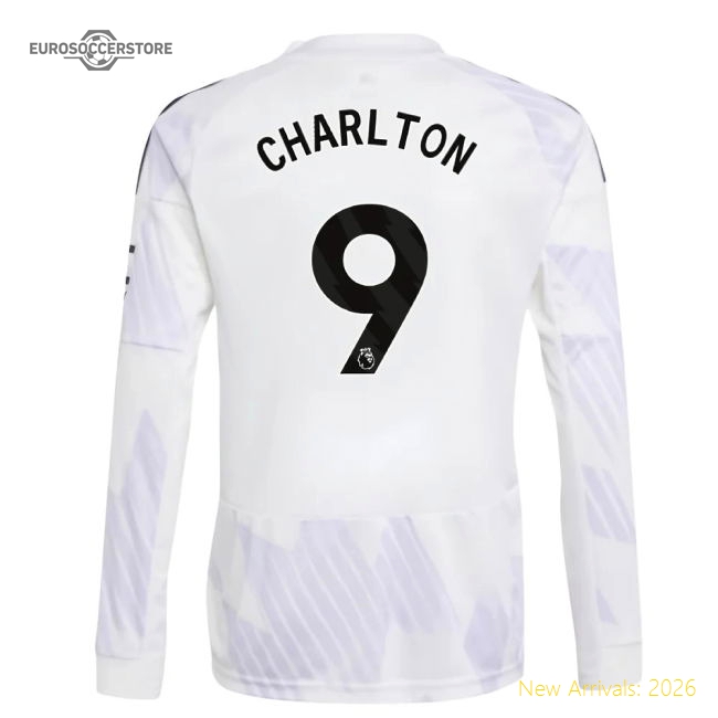 2025-2026 Man Utd Long Sleeve Away Shirt (Kids) (Charlton 9)-Vantage Point Soccer