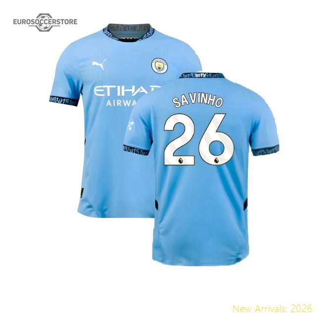 2024-2025 Man City Home Authentic Shirt with packaging (Savinho 26)-Vantage Point Soccer