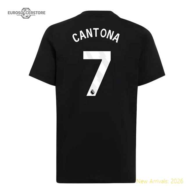 2025-2026 Man Utd EU Training Tee (Black) (Cantona 7)-Vantage Point Soccer