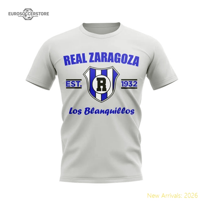 Real Zaragoza Established Football T-Shirt (White)-Vantage Point Soccer