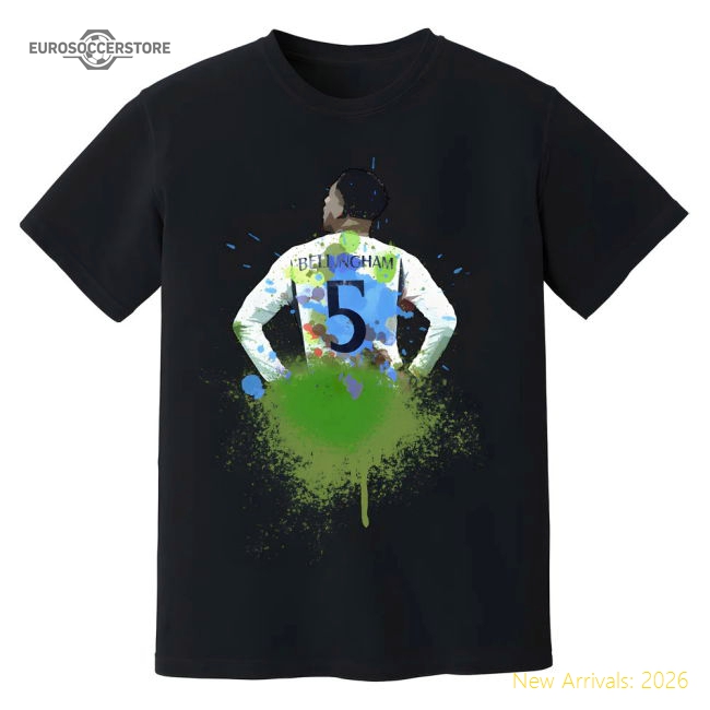 Jude Bellingham Real Madrid Art T-Shirt (Black)-Vantage Point Soccer