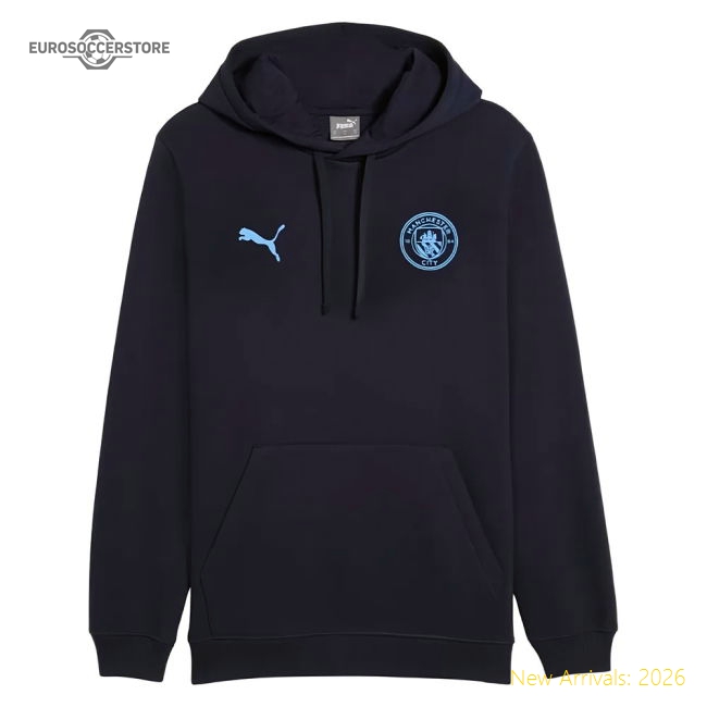 2025-2026 Man City FtblESS Fleece Hoody (Navy)-Vantage Point Soccer