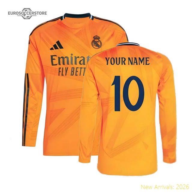 2024-2025 Real Madrid Long Sleeve Away Shirt (Your Name)-Vantage Point Soccer
