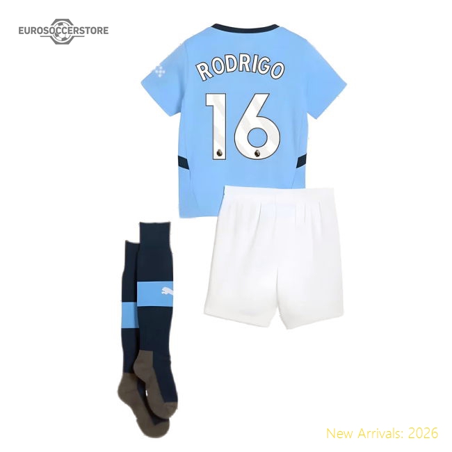 2024-2025 Man City Home Mini Kit (Rodrigo 16)-Vantage Point Soccer