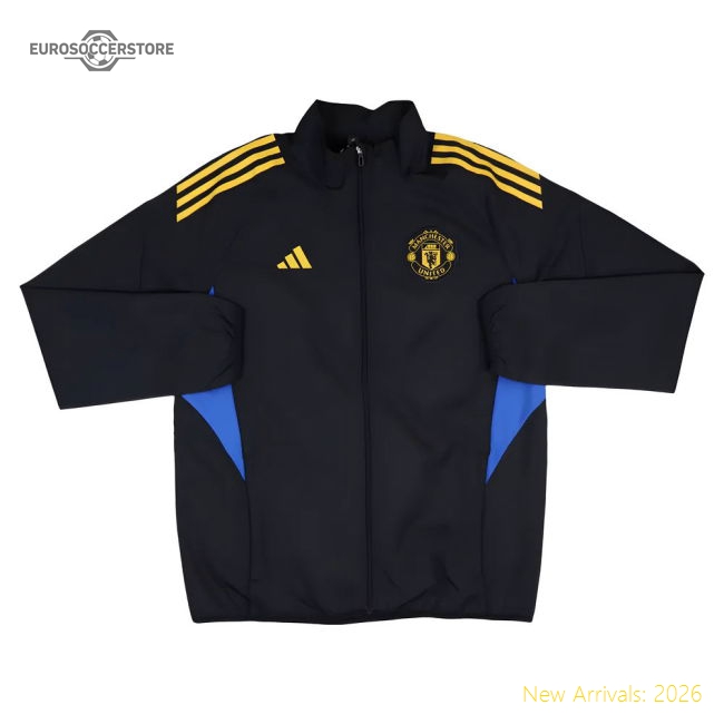 2025-2026 Man Utd EU Presentation Jacket (Black)-Vantage Point Soccer