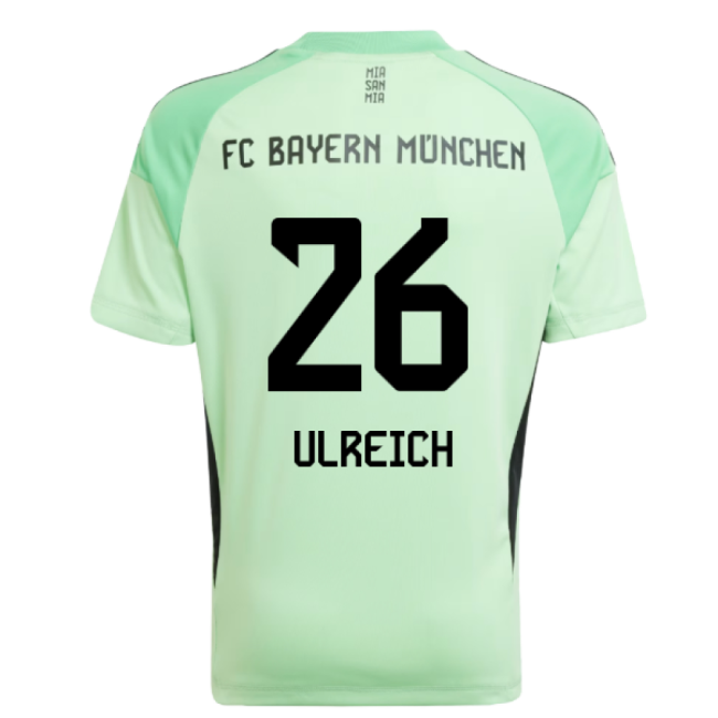 2025-2026 Bayern Munich Home Goalkeeper Shirt (Glory Mint) - Kids (Ulreich 26)-Vantage Point Soccer