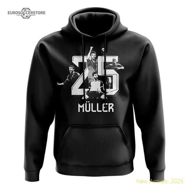 Thomas Muller 25 Bayern Munich Hoody (Black)-Vantage Point Soccer