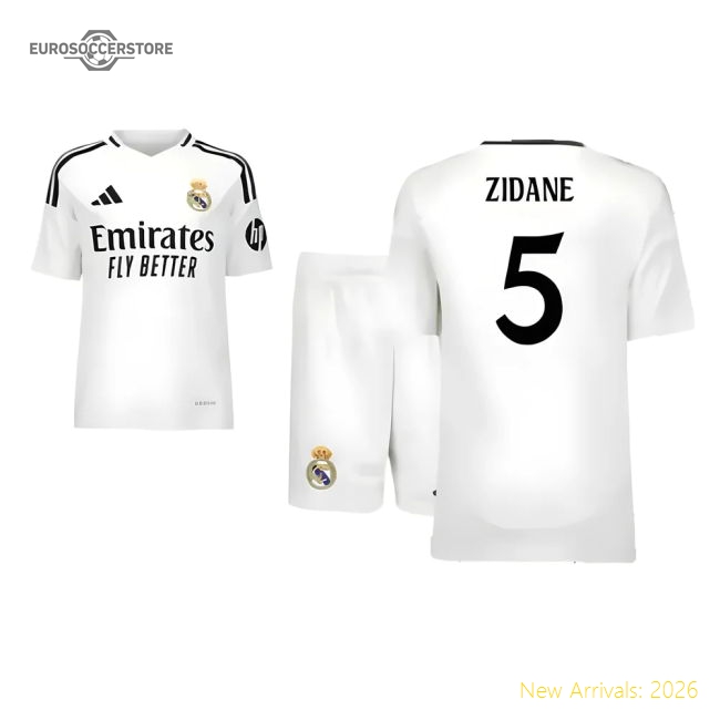 2024-2025 Real Madrid Home Youth Kit (Zidane 5)-Vantage Point Soccer
