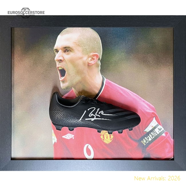 Manchester United FC Keane Signed Boot (Framed)-Vantage Point Soccer