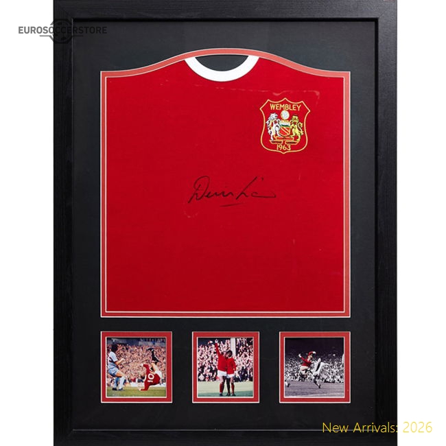 Manchester United FC Law Signed Shirt (Framed)-Vantage Point Soccer