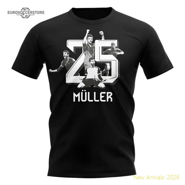 Thomas Muller Bayern Munich 25 T-Shirt (Black)-Vantage Point Soccer