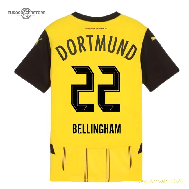 2024-2025 Borussia Dortmund Home Shirt (Kids) (Bellingham 22)-Vantage Point Soccer